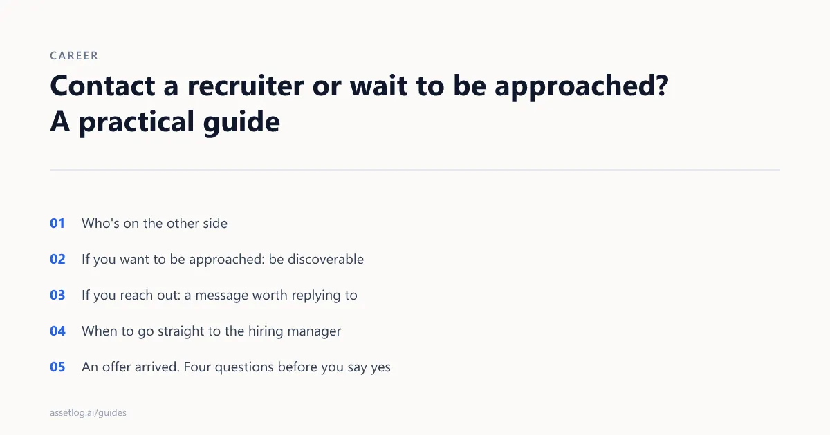 Contact a recruiter or wait to be approached? A practical guide