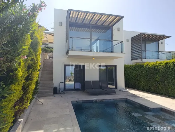 Furnished Villa with Panoramic Sea View in Bodrum Muğla