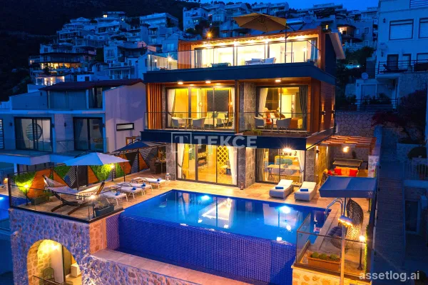 Bay View Villa with Pools Near the Beach in Kaş Kalkan