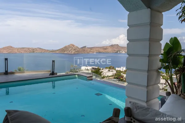 Marina and Sea View Villa in Bodrum with a Private Pool