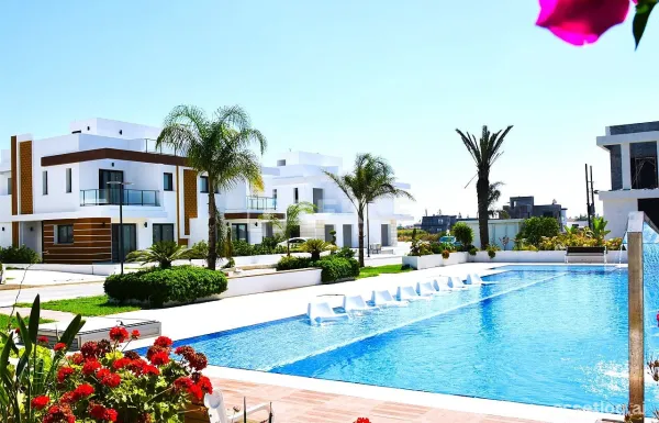 Furnished Semi-Detached Villa with Shared Pool in Gazimağusa
