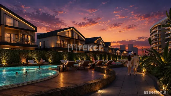 4-Storey Houses with Pools in a Complex in Antalya Turkey