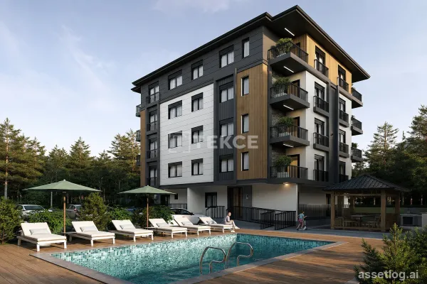 Flats in a Project with a Swimming Pool in Antalya Kepez