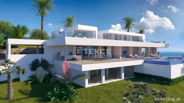 Luxusní vila s panoramatickým výhledem na moře a bazénem v Alicante, Španělsko