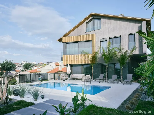 Seaview Villa with a Private Garden and Pool in İzmir