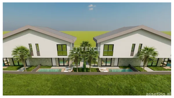 New Villas with Pool and Terrace Near the Sea in İzmir
