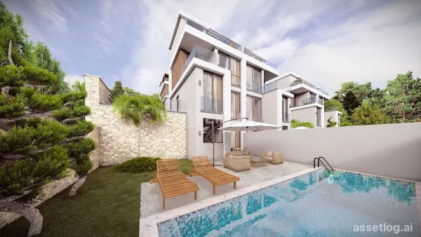 Villa with Pool in a Sea View Complex in Antalya Kalkan