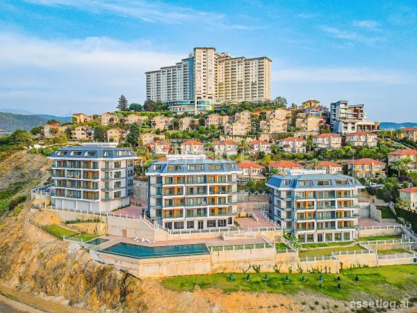 City and Sea View Flats in a Complex in Alanya Kargıcak