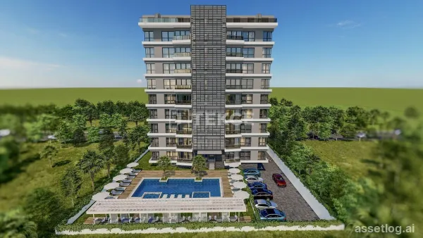 Stylové apartmány v projektu s výhledem na město v Mahmutlar Alanya
