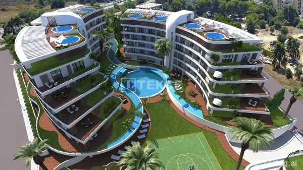 Cozy Flats in a Complex with Communal Living Area in Girne