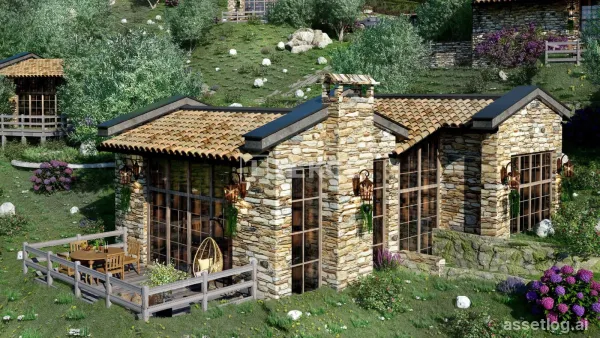 Single-Floor Stone Houses in Green Area in Mugla Milas