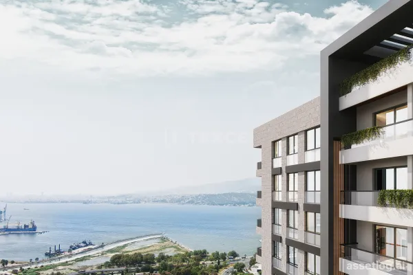 Sea View Apartments in an Extensive Project in İzmir Konak