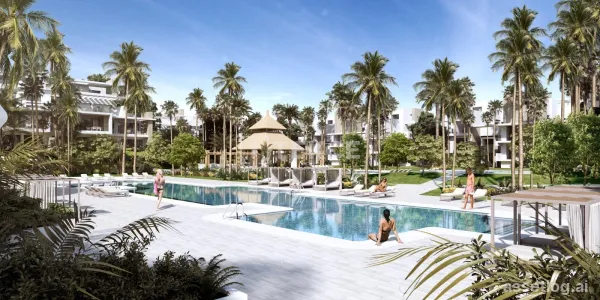 Flats in Complex with Large Garden Close to Beach in Estepona