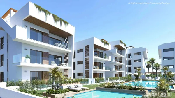 Apartment with garden provided with 3 Bedrooms and 2 Bathrooms, communal swimming pool and underground parking space