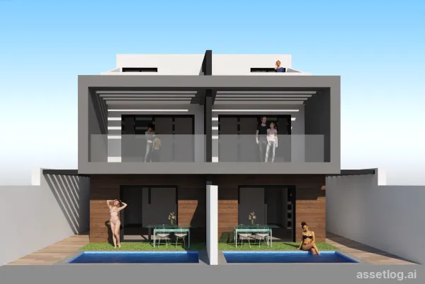 Semi-detached provided with 3 Bedrooms and 3 Bathrooms, no swimming pool and