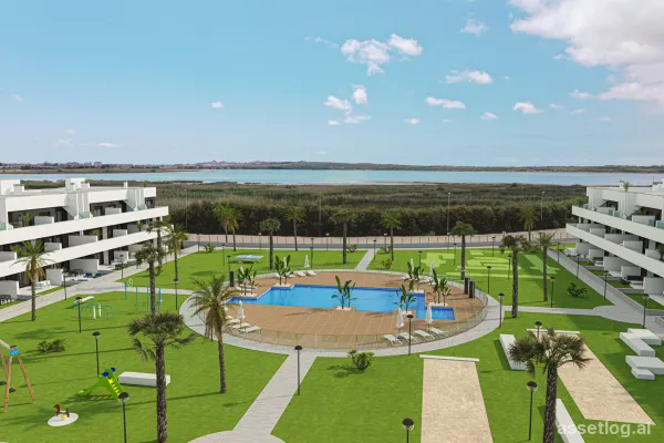 2-Zimmer-Wohnung mit Garten, 2 Bädern, Gemeinschaftspool und Tiefgarage in Guardamar del Segura