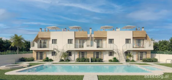 2-Zimmer-Bungalows mit Solarium, 2 Badezimmern und Gemeinschaftspool in San Javier