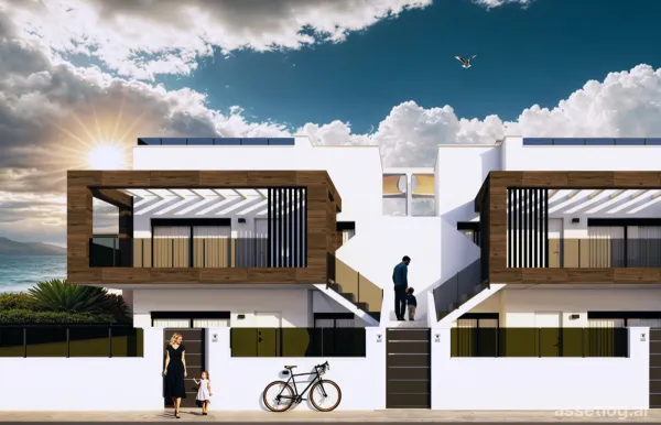Luxus-Bungalows mit 3 Zimmern, 2 Bädern, Solarium und Gemeinschaftspool in San Pedro del Pinatar