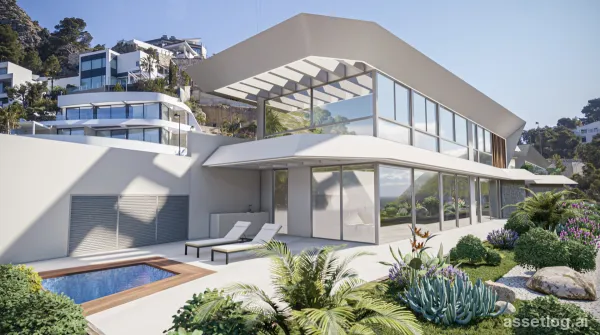 4-Zimmer-Villa mit 3 Bädern, privatem Pool und Meerblick in Pueblo Mascarat