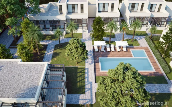 Terraced villa provided with 2 Bedrooms and 2 Bathrooms, communal swimming pool and