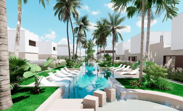 3-Zimmer-Bungalows mit Solarium, 2 Bädern und Gemeinschaftspool in Los Alcázares