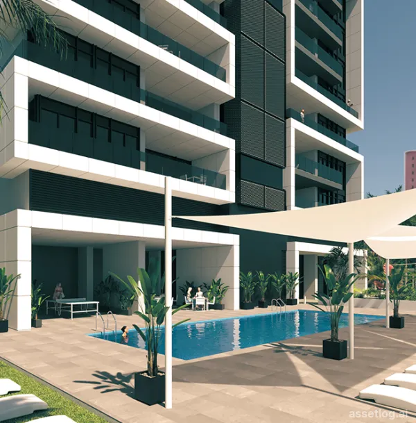 2-Zimmer-Wohnung mit 2 Bädern, Gemeinschaftspool in Benidorm
