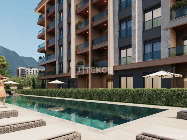 Apartmány v boutique komplexu s bazénem v Antalye Altıntaş