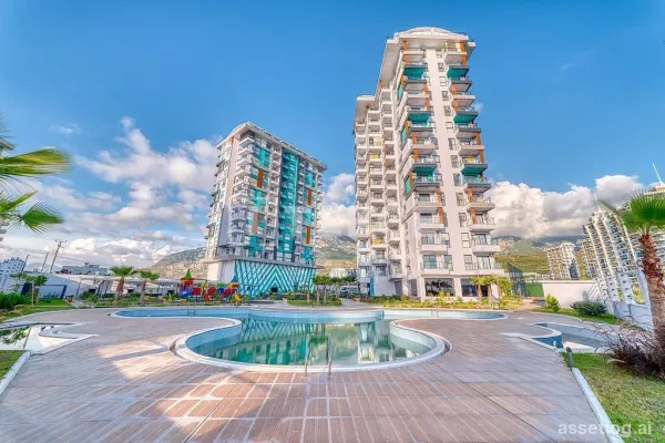 Furnished Flat with Sea View in Alanya Mahmutlar