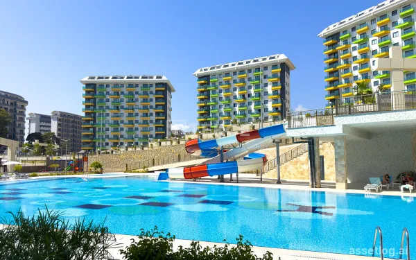 Apartmány s výhledem na moře v sociálně bohatém projektu v Alanyě