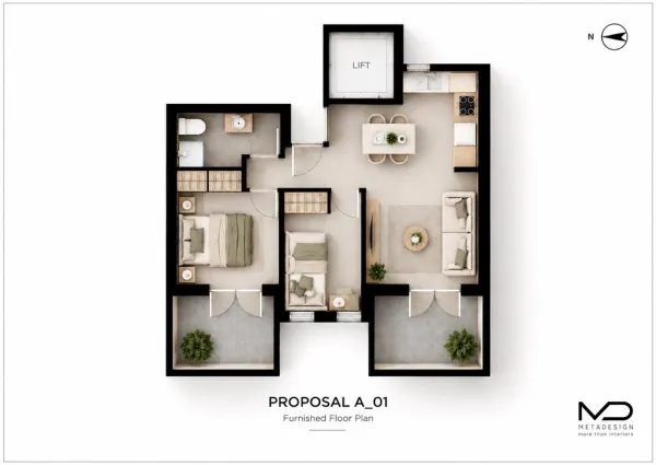 Flat 48 m² on the Olympic Coast